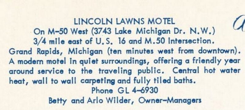Lincoln Lawns Motel (Lincoln Lawns Motel Apartments) - Vintage Postcard (newer photo)